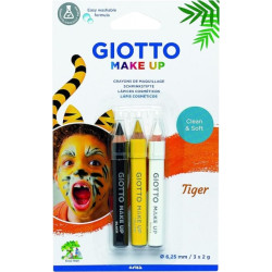 Giotto Make Up Tiger Pack con 3 Lapices Cosmeticos de Tematica Tigre