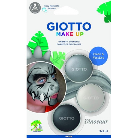 Giotto Make Up Dinosaur Pack con 3 Maquillajes Faciales de Tematica Dinosaurio