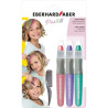 Eberhard Faber Pack de 3 Tizas Pastel para el Cabello + 1 Mini Peine