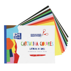 Oxford Bloc Encolado de 10 Cartulinas de Colores Formato A4+ 170gr