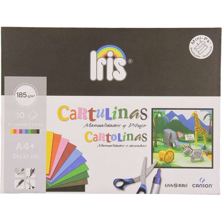 Canson Guarro Minipack de 10 Cartulinas Iris A4+ 185g