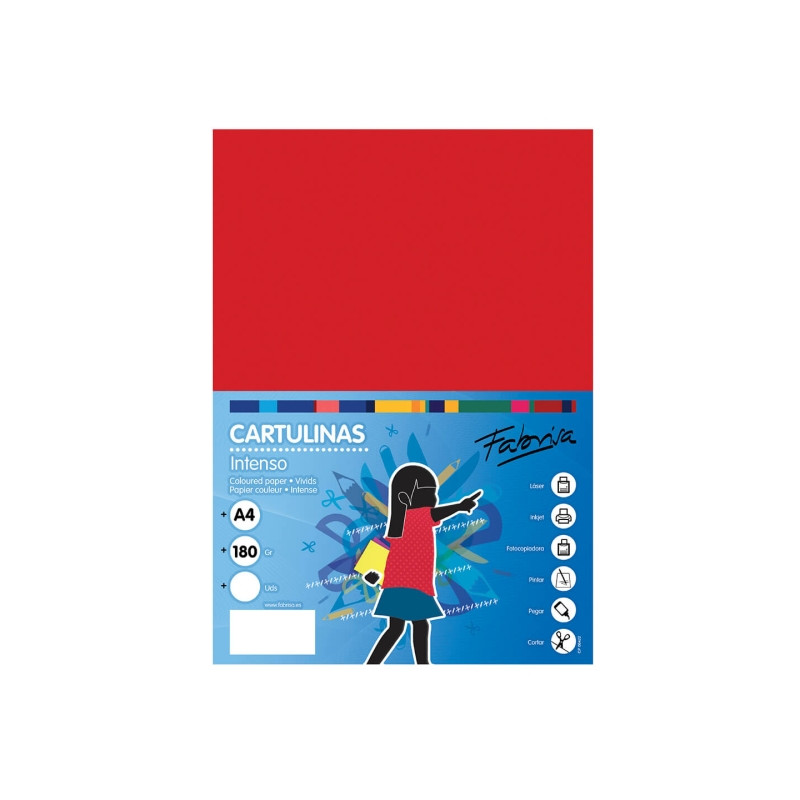 Fabrisa Pack de 50 Cartulinas 180 g/m²