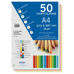 Dohe Pack de 50 Cartulinas A4 de 180gr