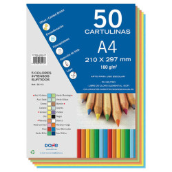 Dohe Pack de 50 Cartulinas A4 de 180gr