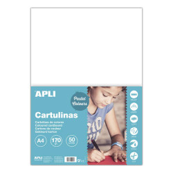 Apli Pack de 50 Cartulinas A4 170g