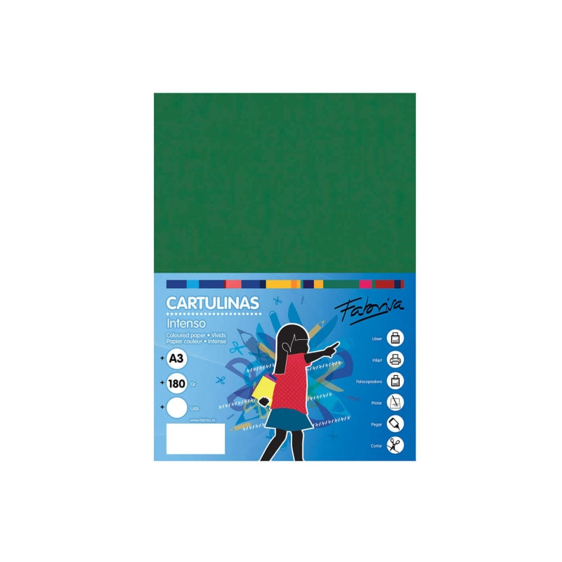 Fabrisa Pack de 25 Cartulinas 180 g/m²