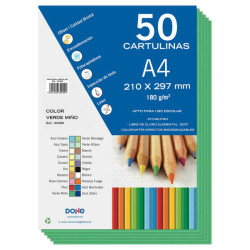 Dohe Pack de 50 Cartulinas A4 de 180g/m2