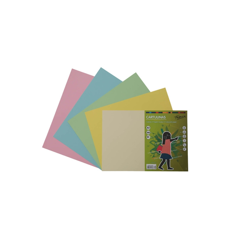 Fabrisa Pack de 50 Cartulinas 180 g/m²
