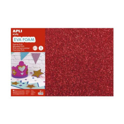 Apli Pack de 3 Goma Eva Purpurina 600 x 400 mm