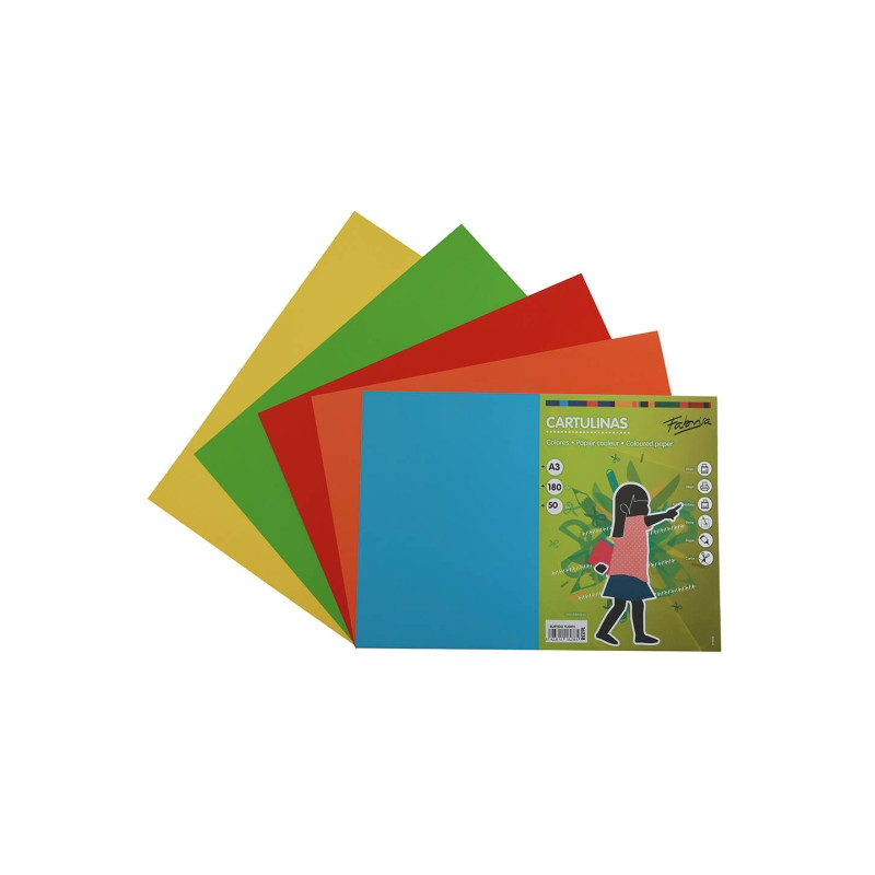 Fabrisa Pack de 50 Cartulinas 180 g/m²