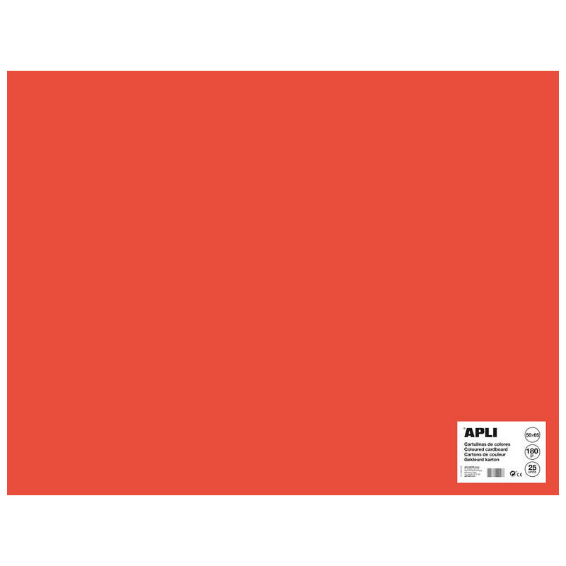 Apli Cartulina Roja 50 x 65cm 170g 25 Hojas