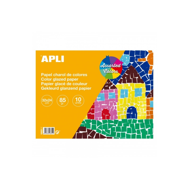 Apli Bloc con 10 Hojas de Papel de Charol 85gr