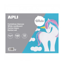Apli Bloc de 10 Cartulinas 170gr Blanco