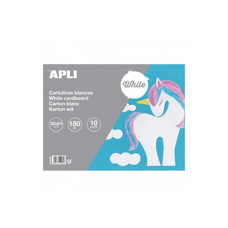 Apli Bloc de 10 Cartulinas 170gr Blanco