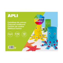 Apli Bloc de 10 Cartulinas 170gr Surtido