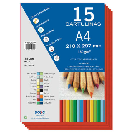 Dohe Cartulinas A4 Rojo