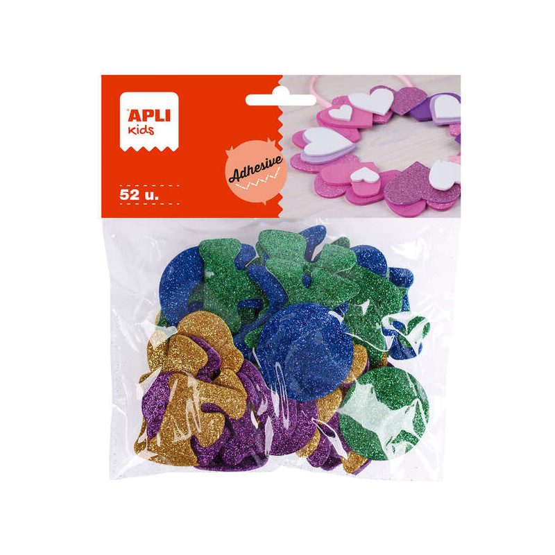 Apli Formas Goma Eva Adhesivas Letras Purpurina Metalizada 52 U (5u.)