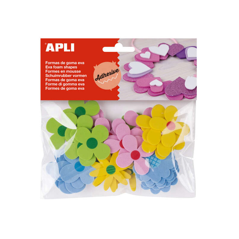 Apli Formas Goma Eva Adhesivas Flores Estampadas 40 U (5u.)
