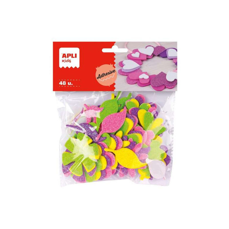 Apli Formas de Flor Adhesivas de Goma Eva