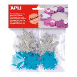 Apli Formas Goma Eva Adhesivas Copo de Nieve Purpurina 22 U (5u.)