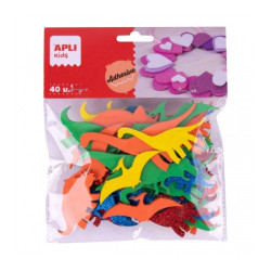 Apli Pack de 40 Dinosaurios Adhesivos de Goma EVA
