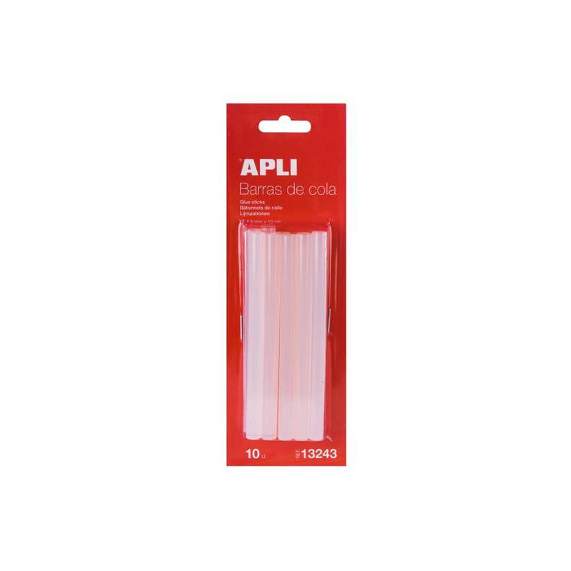 Apli Pack de 10 Barras de Cola Termofusible Ø 7,5mm x 10cm