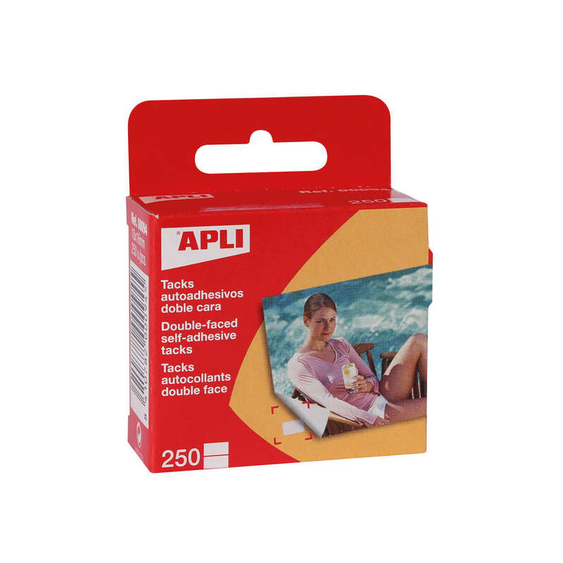 Apli Pack de 250 Tacks Autoadhesivos Doble Cara 10x16mm