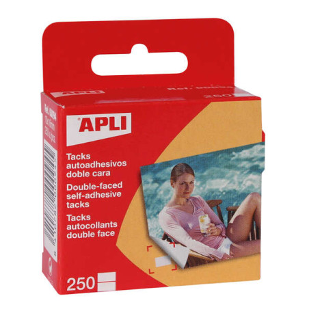 Apli Pack de 250 Tacks Autoadhesivos Doble Cara 10x16mm