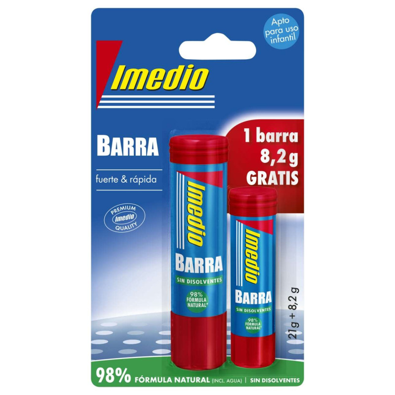 Imedio Pack de 2 Barras de Pegamento 1x 21grs + 1x 8.2grs