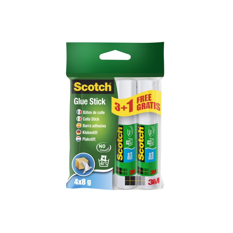 Scotch Pack de 4 Pegamentos en Barra Adhesivo Solido