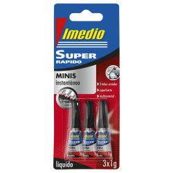 Imedio Super Rapido Pack de 3 Tubos de Pegamento Instantaneo 1gr