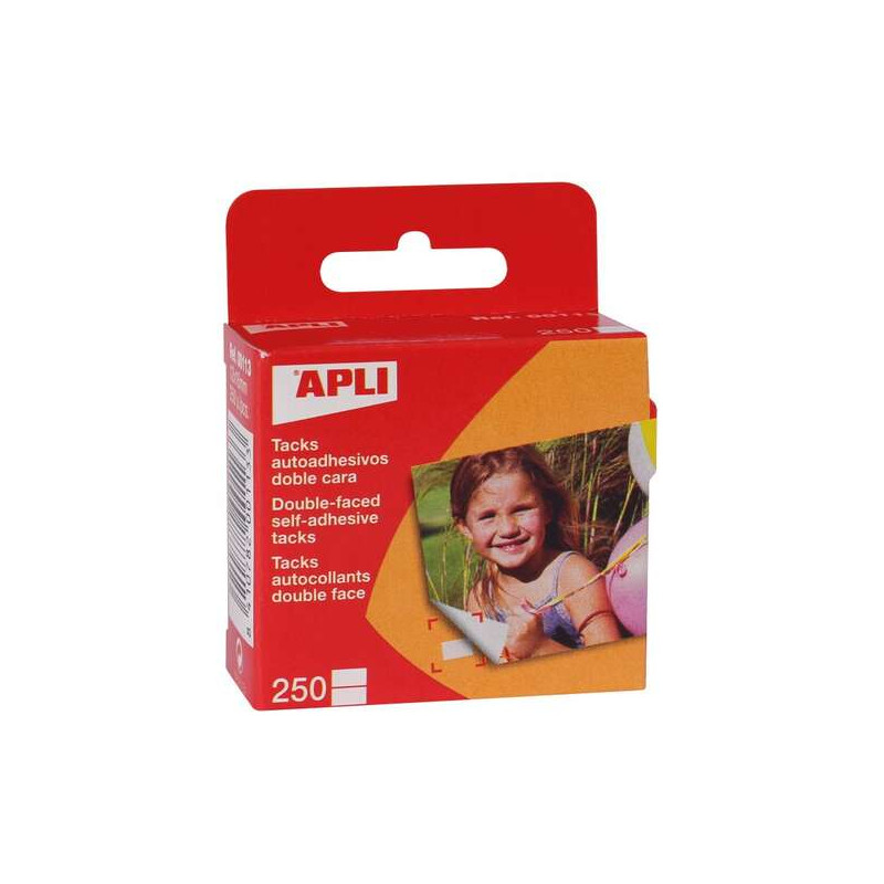 Apli Pack de 250 Tacks Autoadhesivos Doble Cara 12x16mm