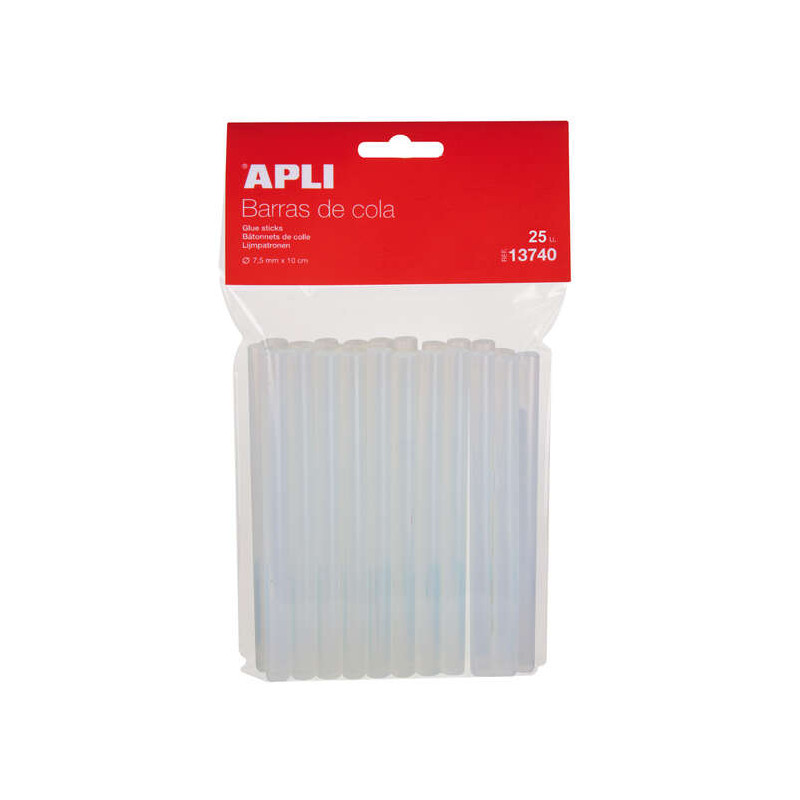 Apli Pack de 25 Barras Termofusibles Ø7.5mmx10cm