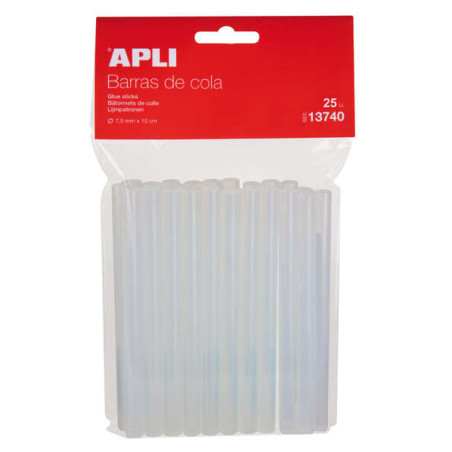 Apli Pack de 25 Barras Termofusibles Ø7.5mmx10cm