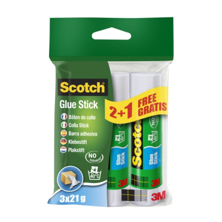 Scotch Pack de 3 Pegamentos en Barra Adhesivo Solido