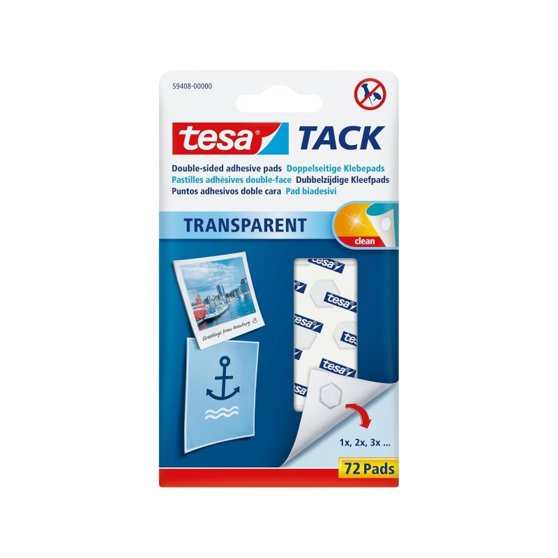 Tesa Tesatack Pack de 72 Puntos Adhesivos de Doble Cara
