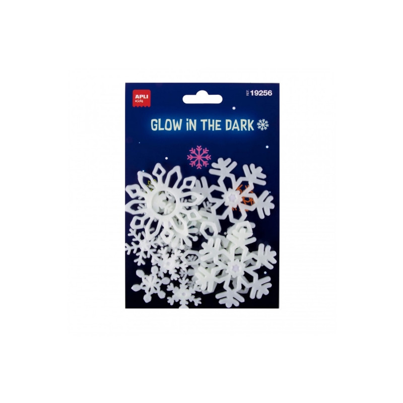 Apli Pack con 12 Copos de Nieve Luminiscentes 3D