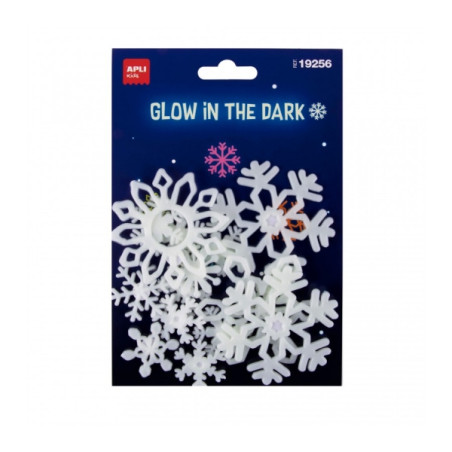 Apli Pack con 12 Copos de Nieve Luminiscentes 3D