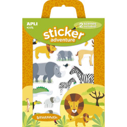 Apli Pack de 34 Pegatinas con Tematica Animales de la Sabana (2u.)