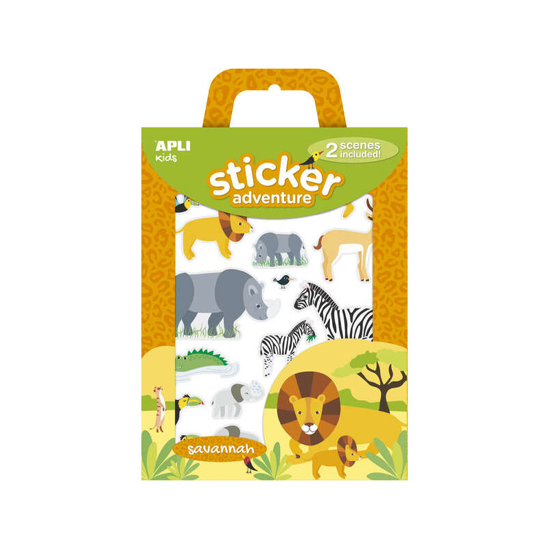 Apli Pack de 34 Pegatinas con Tematica Animales de la Sabana (2u.)