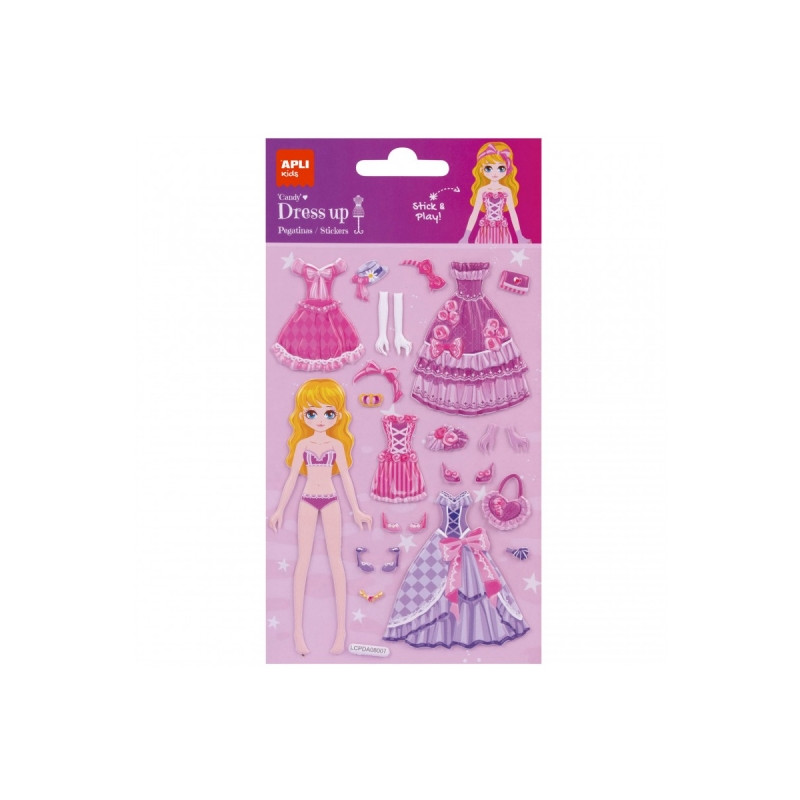 Apli Bolsa de Pegatinas Dress Up 3D Modelo Candy