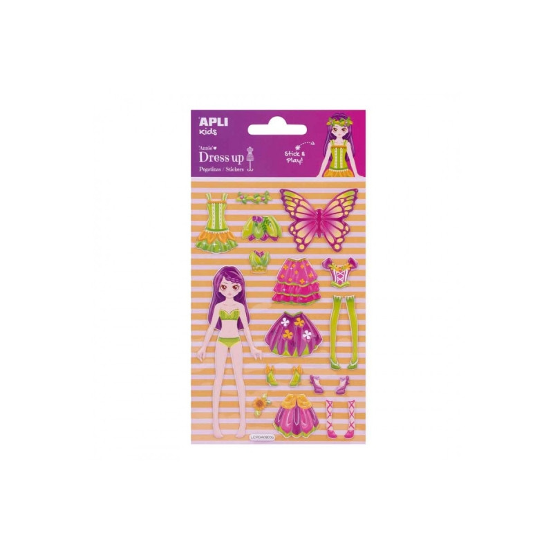 Apli Bolsa de Pegatinas Dress up 3D Annie