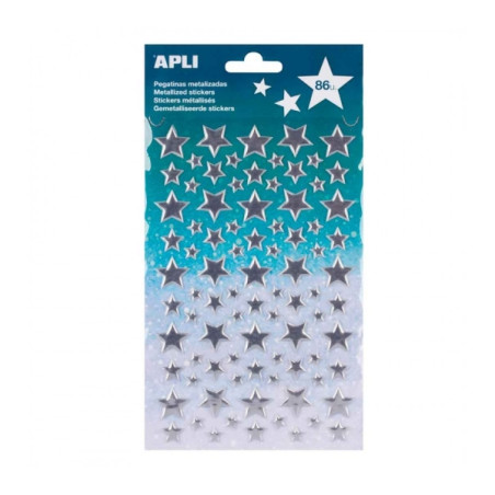 Apli Bolsa de Pegatinas Estrella Metalizado