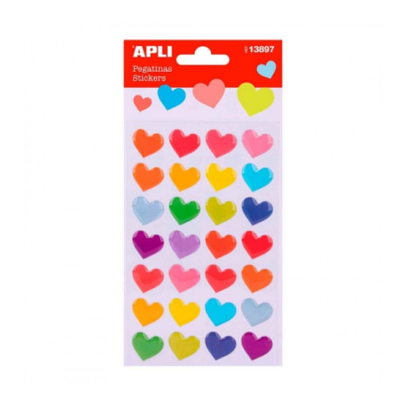 Apli Bolsa de Pegatinas en Forma de Corazones