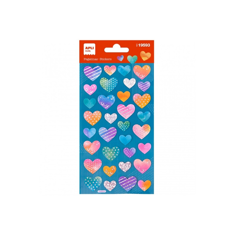 Apli Bolsa de Pegatinas Corazones Holograficos