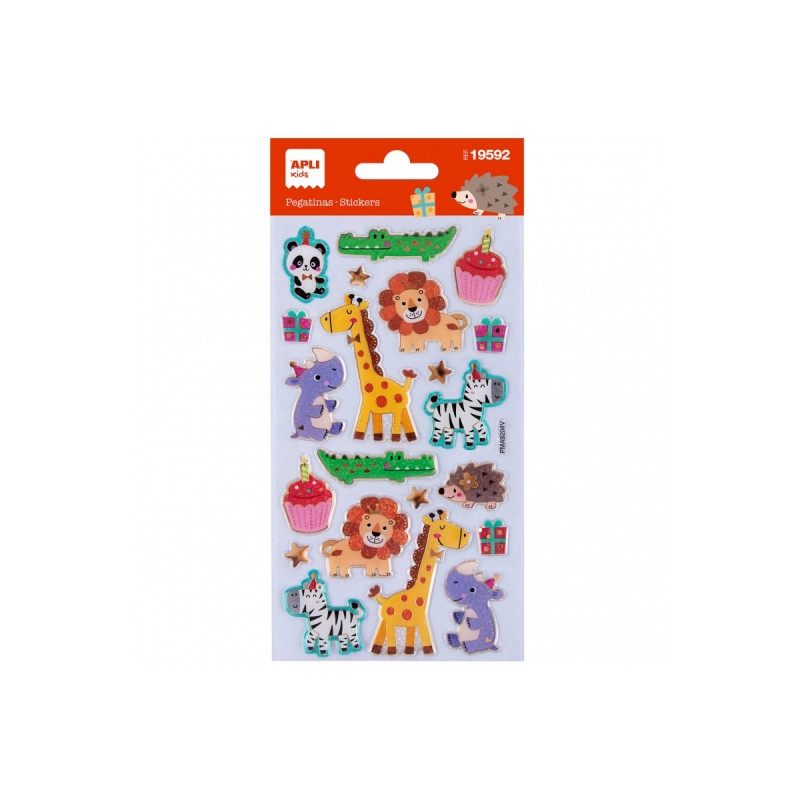 Apli Bolsa con 22 Pegatinas Fiesta de Animales
