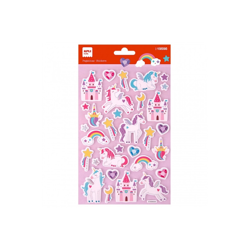 Apli Bolsa de Pegatinas de Unicornios