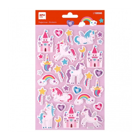 Apli Bolsa de Pegatinas de Unicornios
