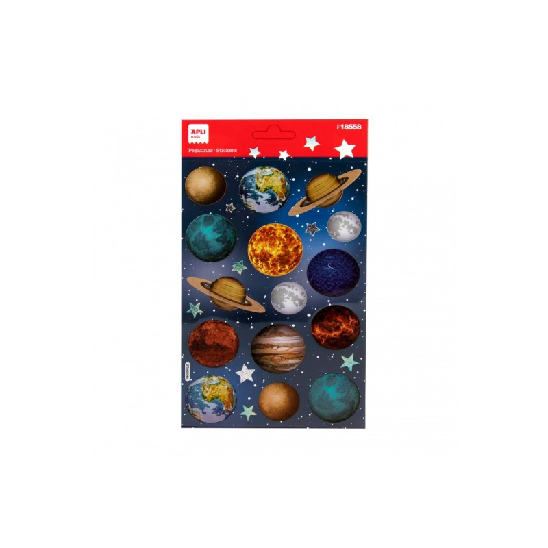 Apli Bolsa de Pegatinas de Planetas
