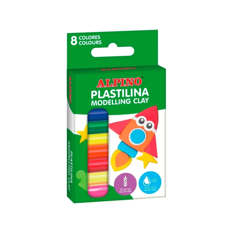 Alpino Pack con 8 Barras de Plastilina 12gr